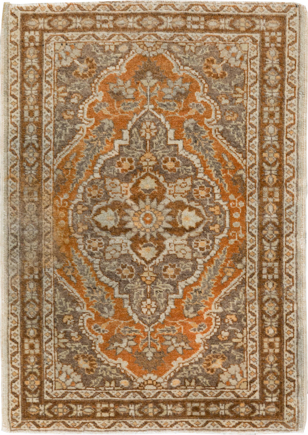 Vintage Persian Tabriz Throw Rug, No.29063 - Galerie Shabab