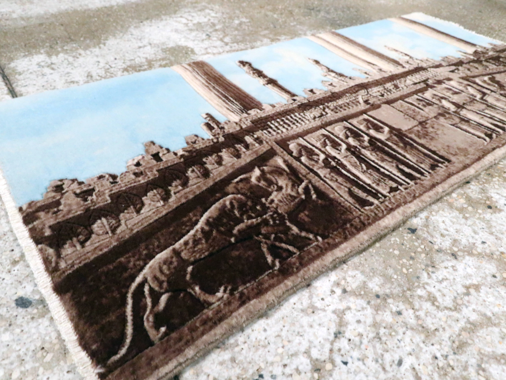 Vintage Persian Tabriz Pictorial Rug, No.29070 - Galerie Shabab