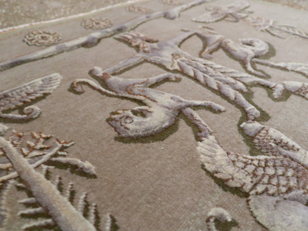 Vintage Persian Tabriz Pictorial Rug, No.29076 - Galerie Shabab