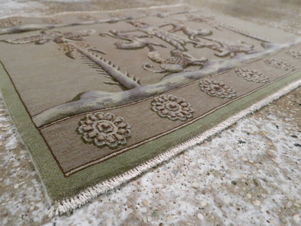 Vintage Persian Tabriz Pictorial Rug, No.29076 - Galerie Shabab