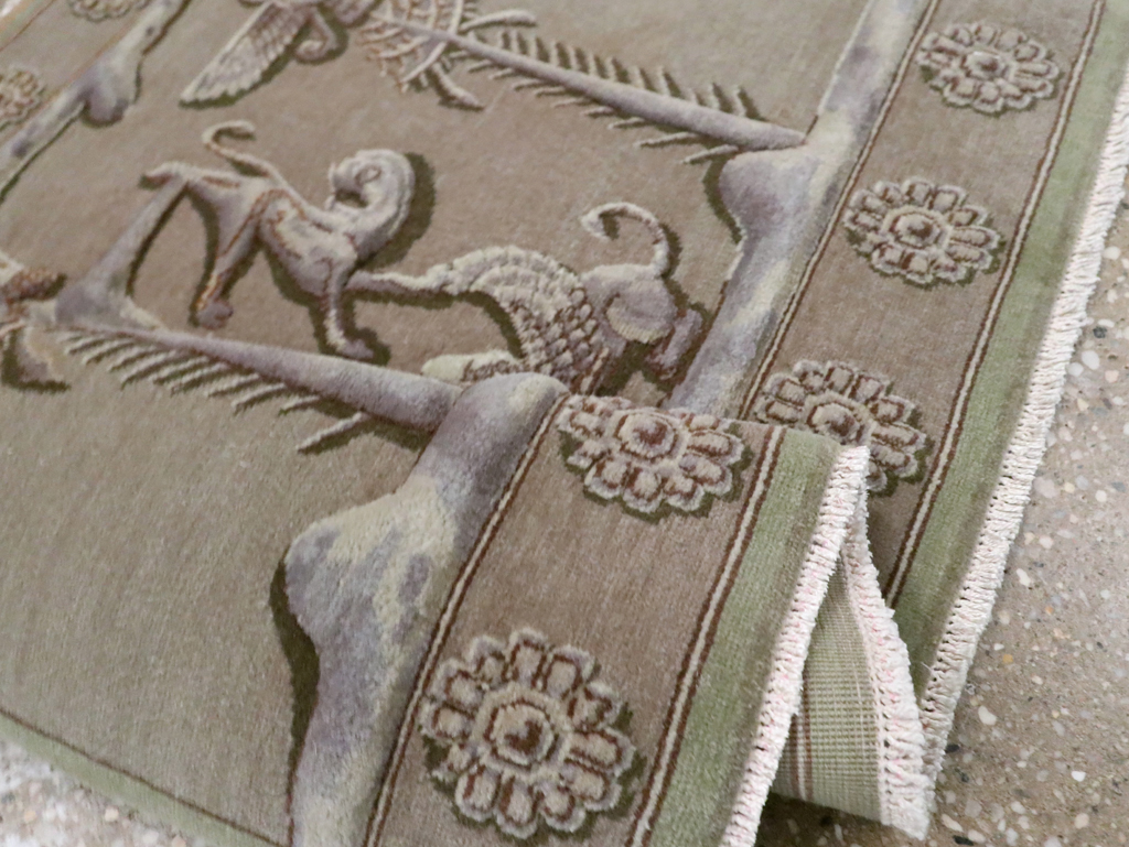 Vintage Persian Tabriz Pictorial Rug, No.29076 - Galerie Shabab