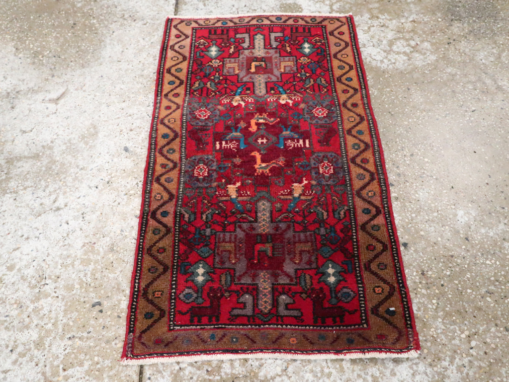 Vintage Persian Kurdish Pictorial Rug, No.29080 - Galerie Shabab