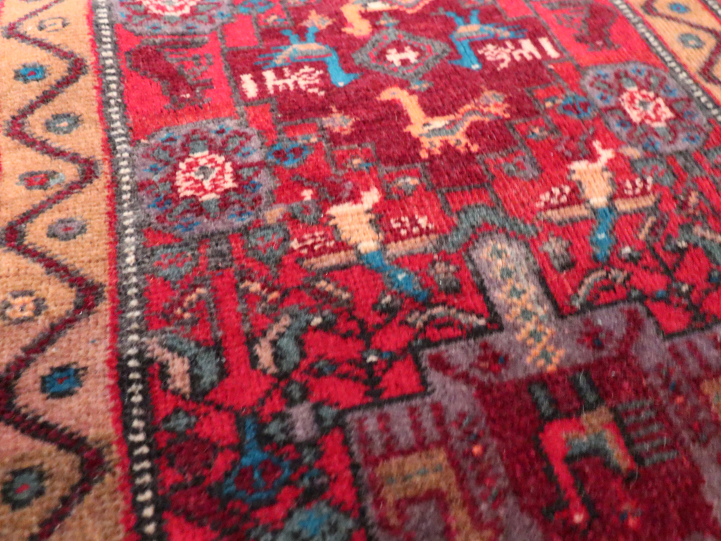 Vintage Persian Kurdish Pictorial Rug, No.29080 - Galerie Shabab