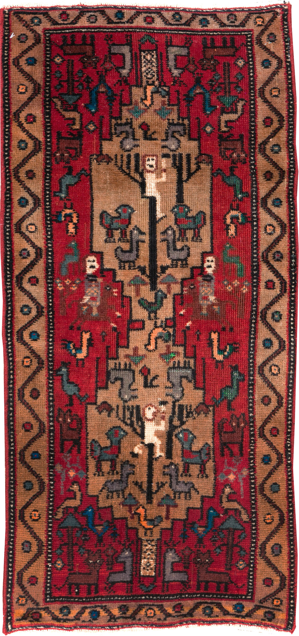 Vintage Persian Kurdish Pictorial Rug, No.29081 - Galerie Shabab