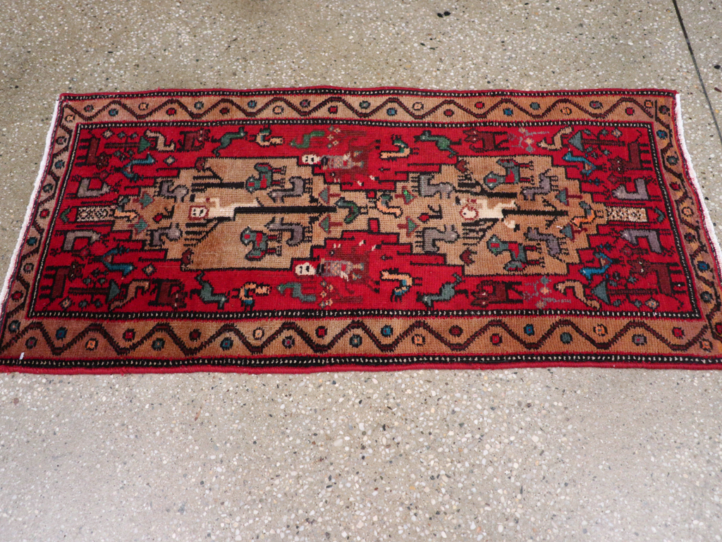 Vintage Persian Kurdish Pictorial Rug, No.29081 - Galerie Shabab