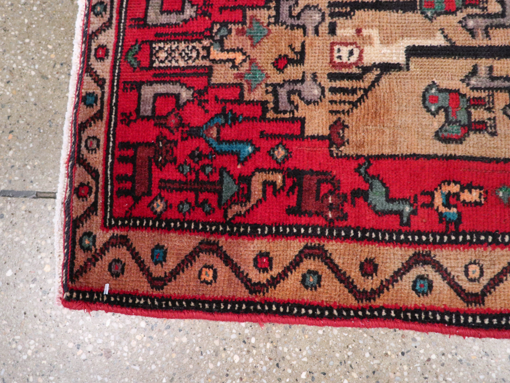 Vintage Persian Kurdish Pictorial Rug, No.29081 - Galerie Shabab