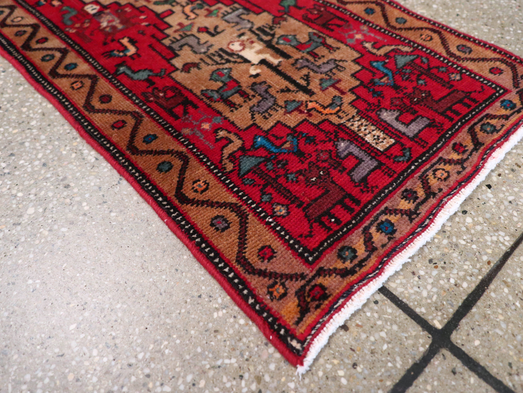 Vintage Persian Kurdish Pictorial Rug, No.29081 - Galerie Shabab