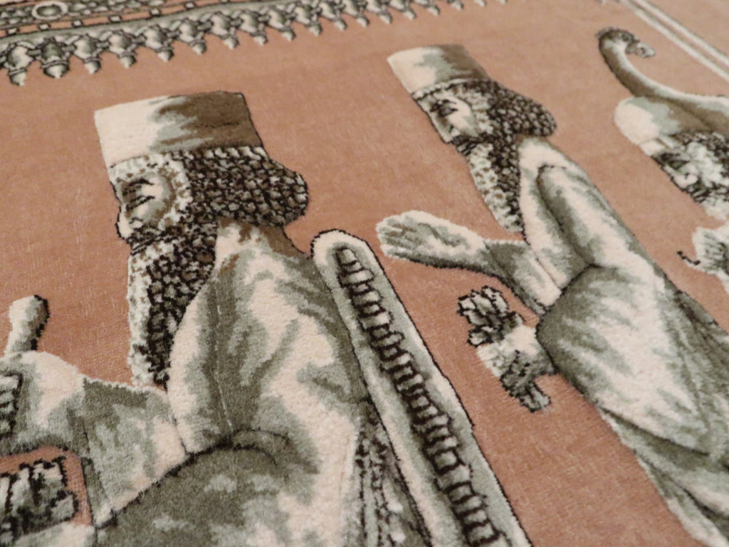 Vintage Persian Pictorial Tabriz Rug, No.29083 - Galerie Shabab