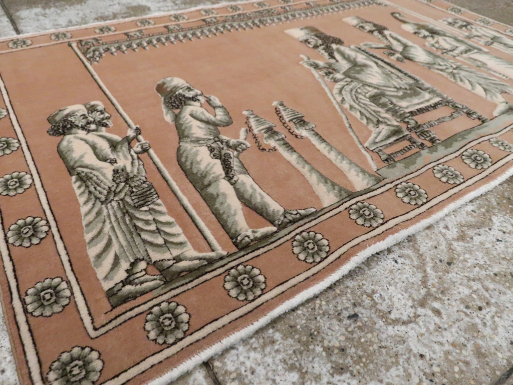 Vintage Persian Pictorial Tabriz Rug, No.29083 - Galerie Shabab