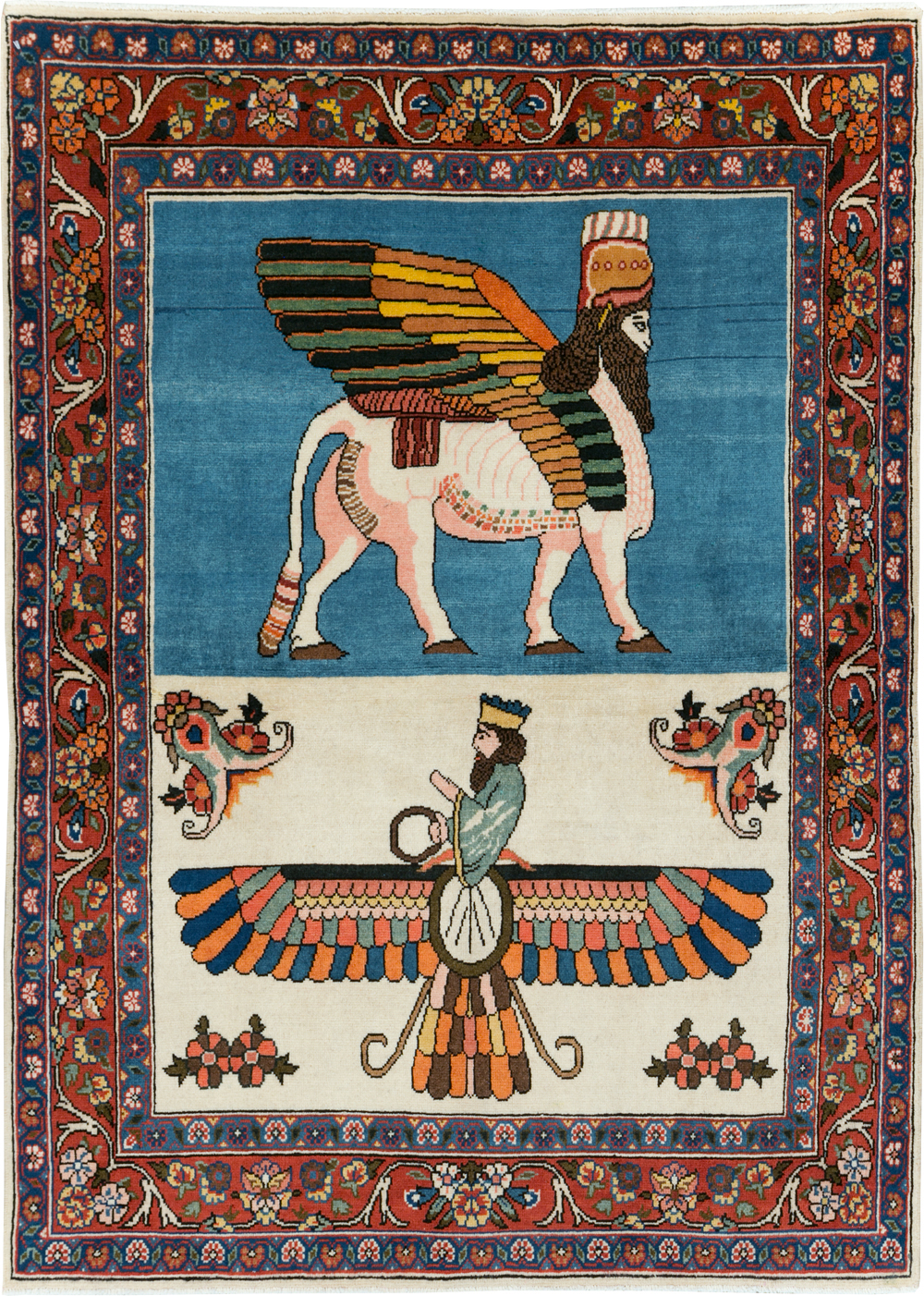 Vintage Pictorial Bakhtiari Rug, No.29084 - Galerie Shabab