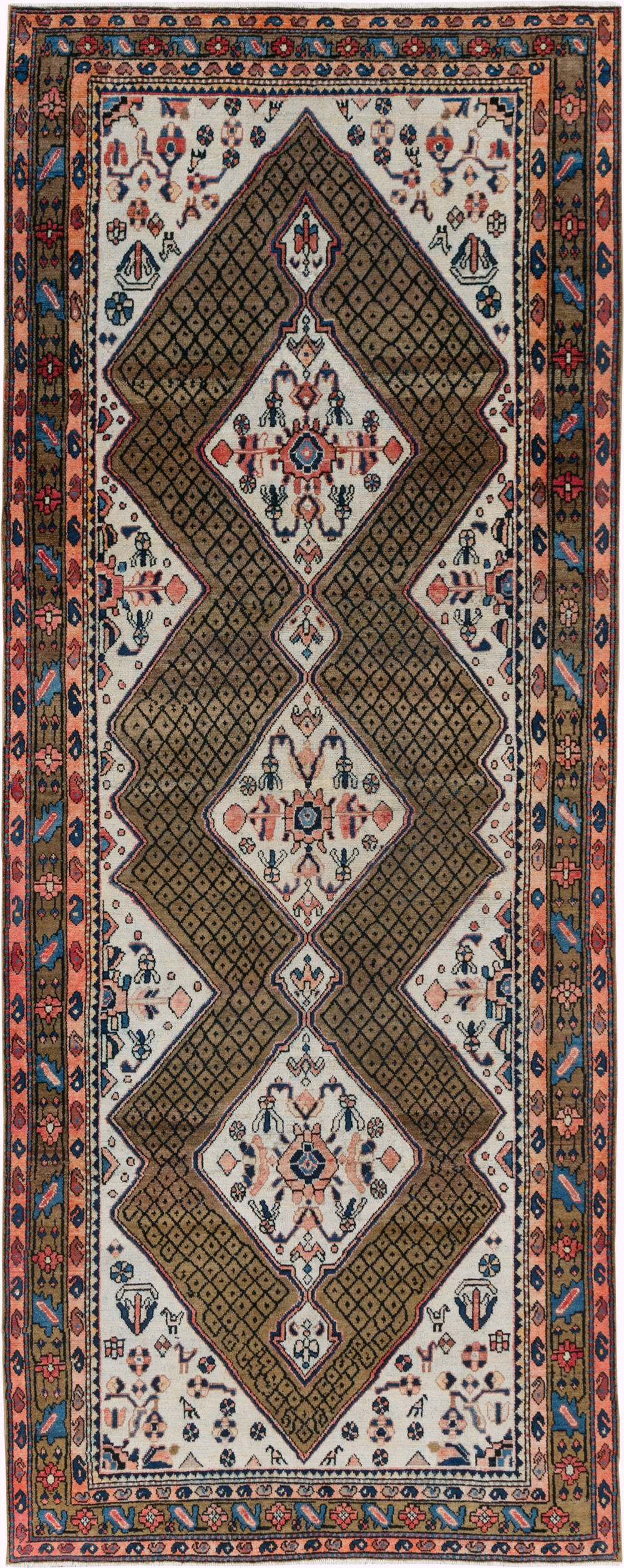 Vintage Persian Hamadan Gallery Rug, No.29086 - Galerie Shabab