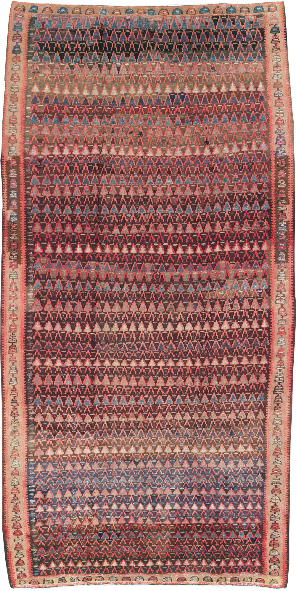 Vintage Persian Flatweave Kilim Gallery Rug, No.29087 - Galerie Shabab