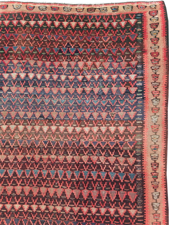 Vintage Persian Flatweave Kilim Gallery Rug, No.29087 - Galerie Shabab