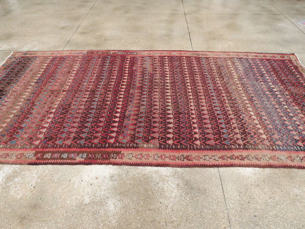 Vintage Persian Flatweave Kilim Gallery Rug, No.29087 - Galerie Shabab