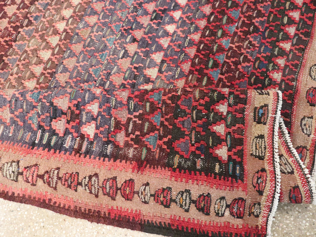 Vintage Persian Flatweave Kilim Gallery Rug, No.29087 - Galerie Shabab