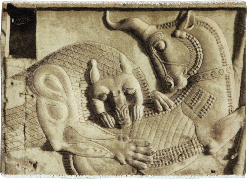 Vintage Persian Tabriz Pictorial Rug, No.29089 - Galerie Shabab