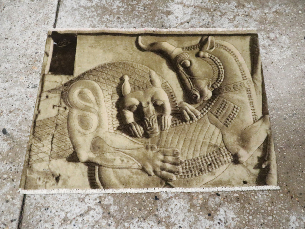 Vintage Persian Tabriz Pictorial Rug, No.29089 - Galerie Shabab