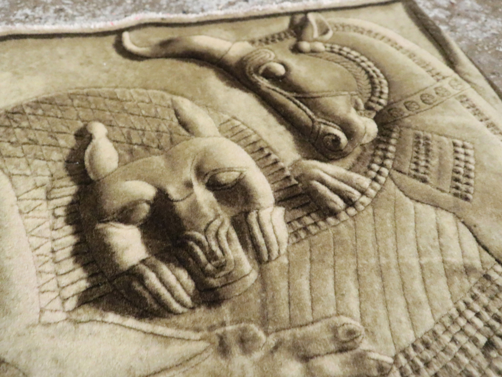 Vintage Persian Tabriz Pictorial Rug, No.29089 - Galerie Shabab