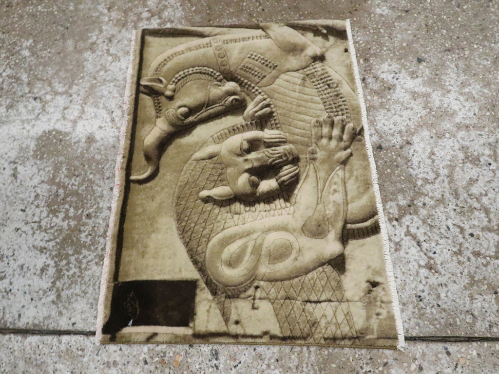 Vintage Persian Tabriz Pictorial Rug, No.29089 - Galerie Shabab