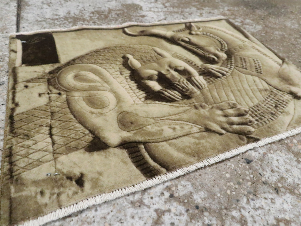 Vintage Persian Tabriz Pictorial Rug, No.29089 - Galerie Shabab