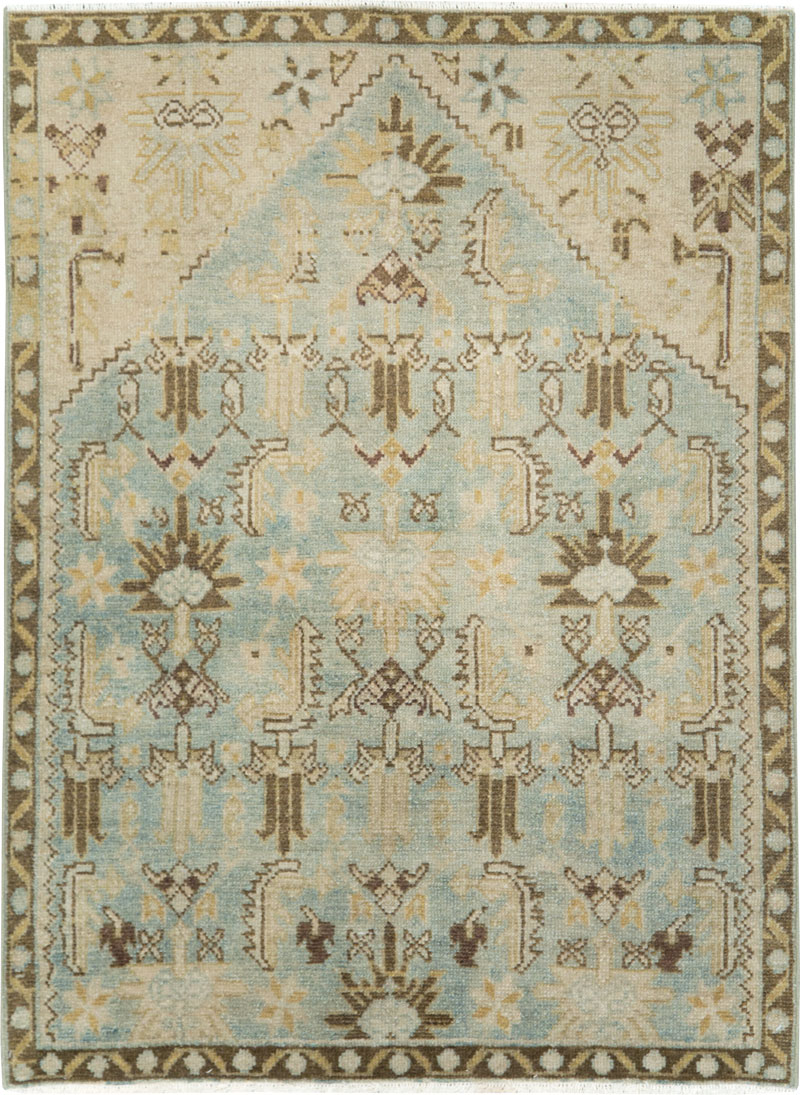 Vintage Persian Malayer Throw Rug, No.29092 - Galerie Shabab