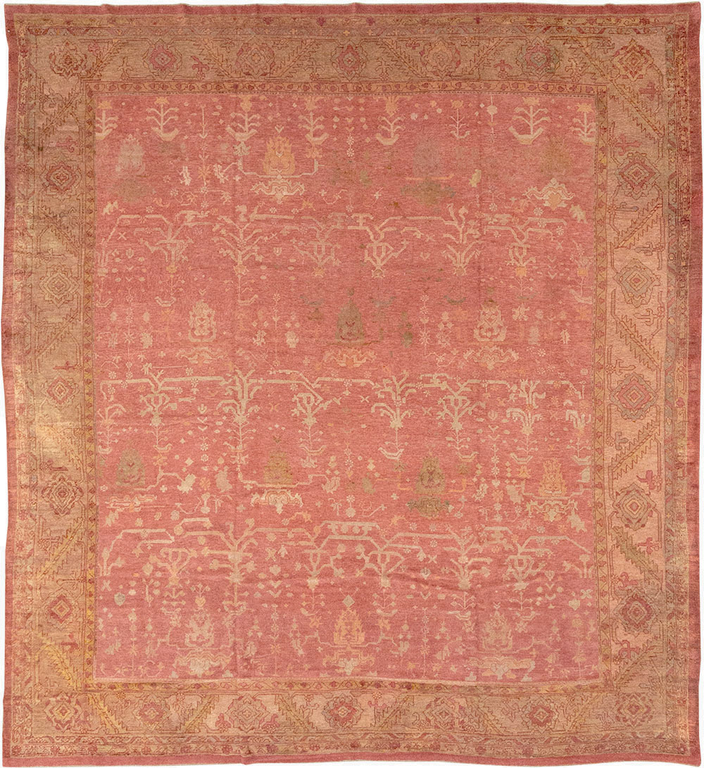 Antique Turkish Oushak Large Square Room Size Carpet, No.29099 - Galerie Shabab