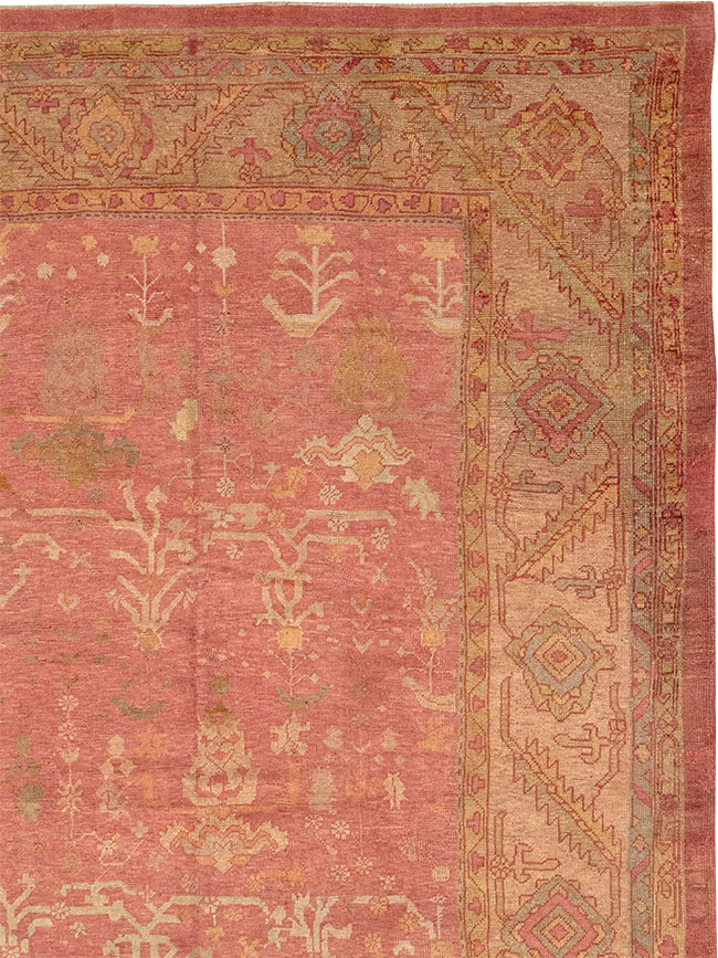 Antique Turkish Oushak Large Square Room Size Carpet, No.29099 - Galerie Shabab