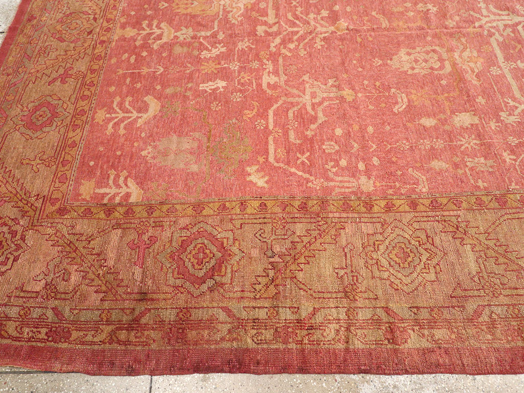 Antique Turkish Oushak Large Square Room Size Carpet, No.29099 - Galerie Shabab
