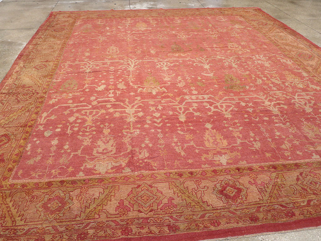 Antique Turkish Oushak Large Square Room Size Carpet, No.29099 - Galerie Shabab