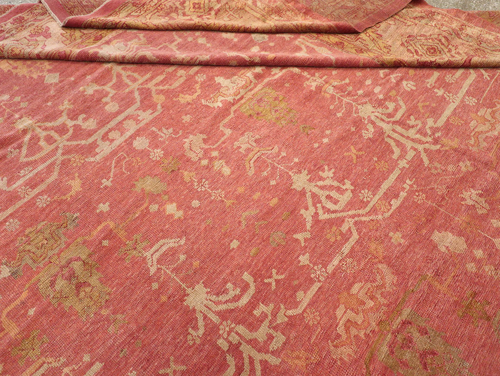 Antique Turkish Oushak Large Square Room Size Carpet, No.29099 - Galerie Shabab