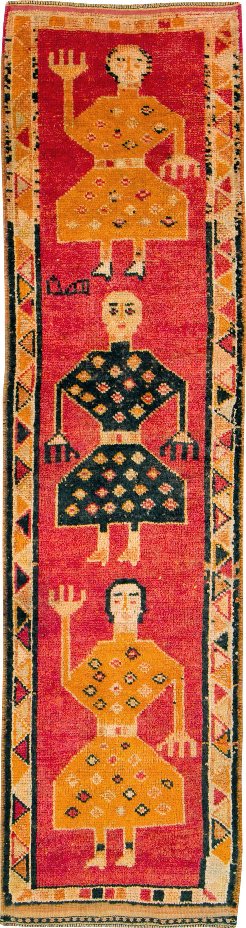 Vintage Turkish Anatolian Pictorial Runner, No.29102 - Galerie Shabab