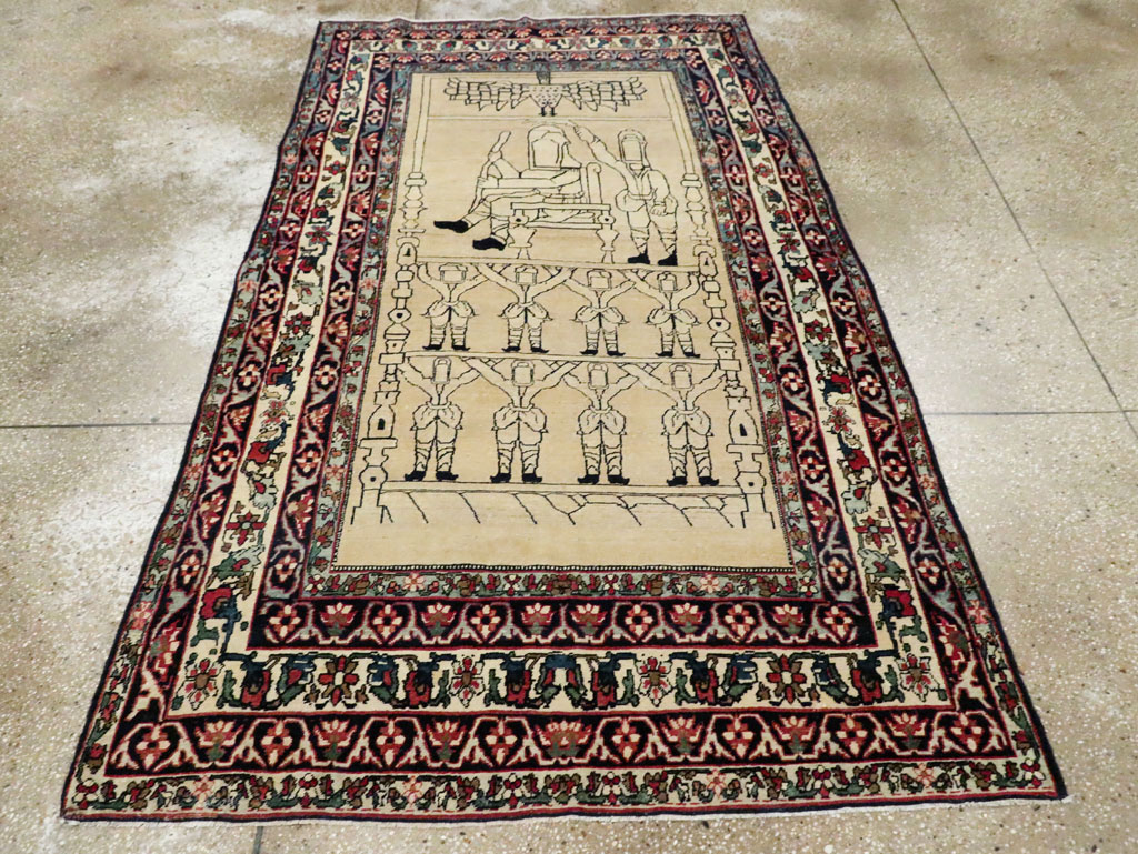 Antique Lavar Kerman Pictorial Rug, No.29105 - Galerie Shabab