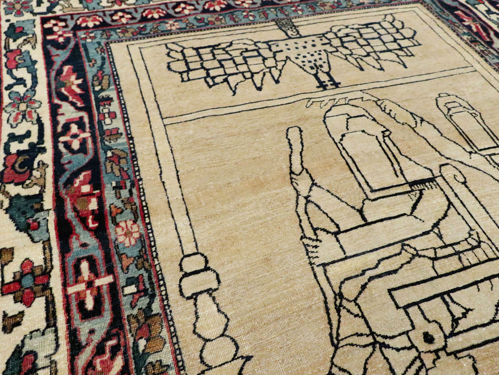 Antique Lavar Kerman Pictorial Rug, No.29105 - Galerie Shabab