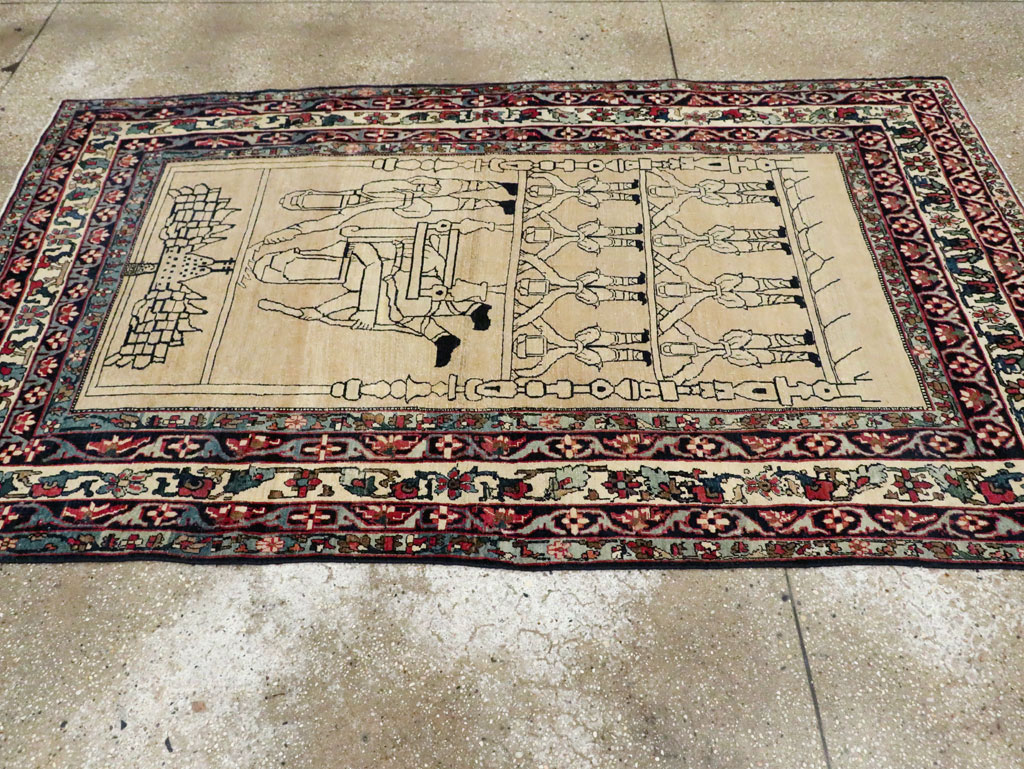Antique Lavar Kerman Pictorial Rug, No.29105 - Galerie Shabab
