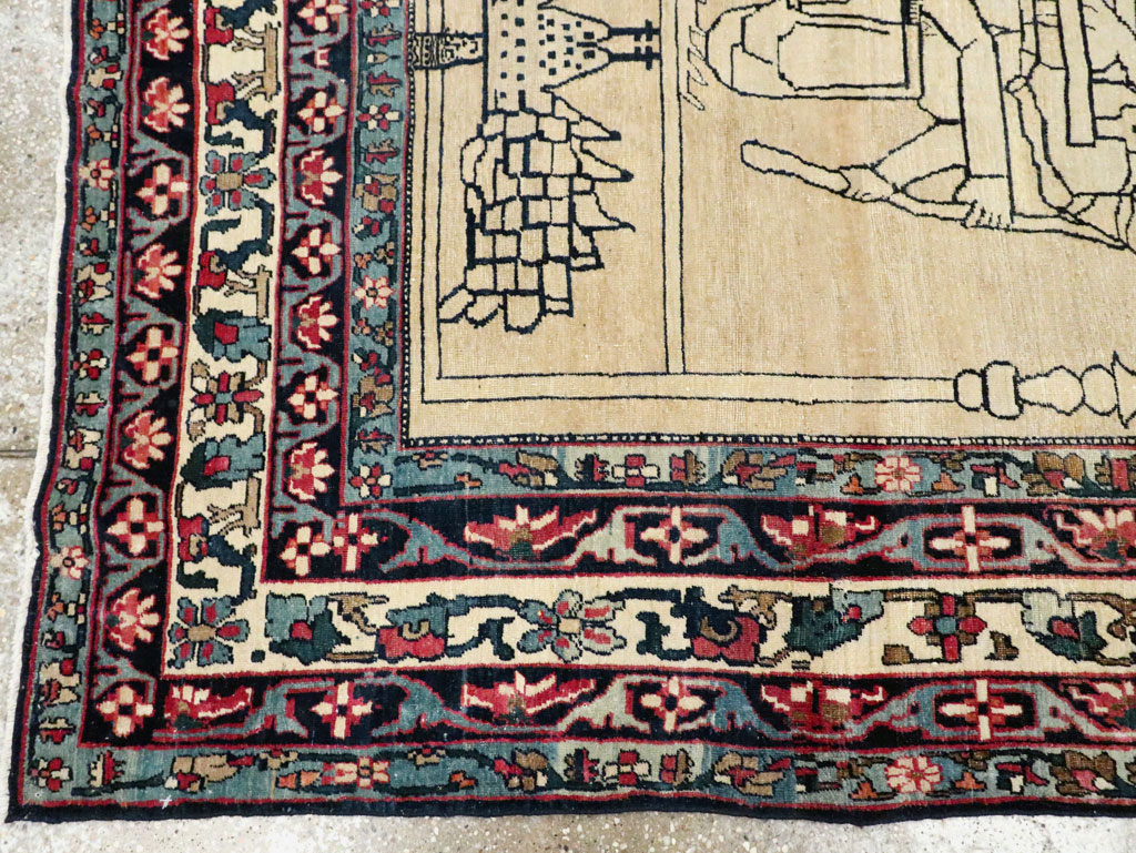 Antique Lavar Kerman Pictorial Rug, No.29105 - Galerie Shabab