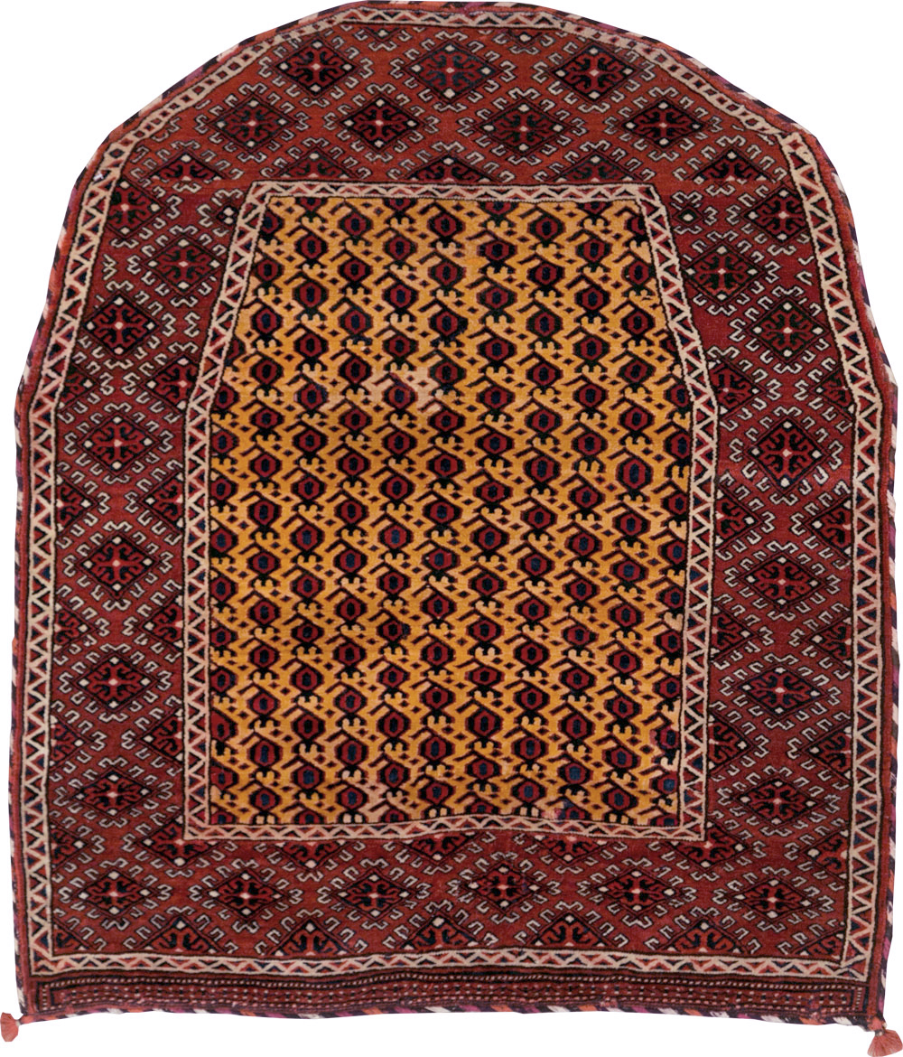 Vintage Central Asian Turkoman Tribal Throw Rug, No.29113 - Galerie Shabab