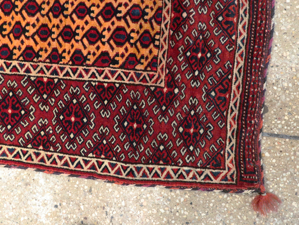 Vintage Central Asian Turkoman Tribal Throw Rug, No.29113 - Galerie Shabab