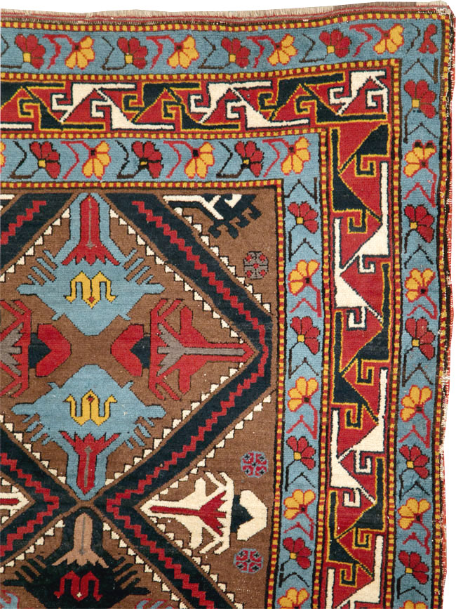 Antique Caucasian Throw Rug, No.29116 - Galerie Shabab
