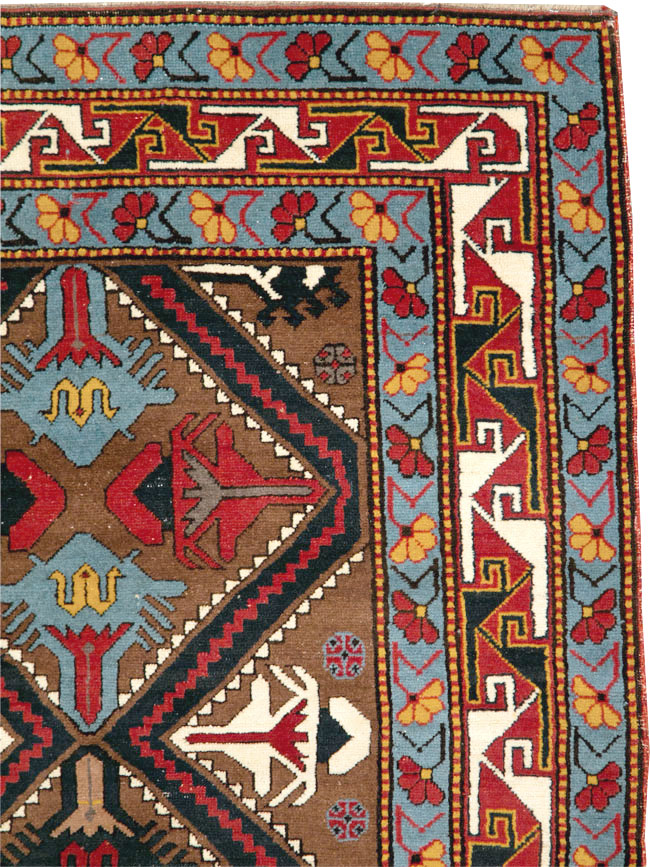 Antique Caucasian Throw Rug, No.29116 - Galerie Shabab