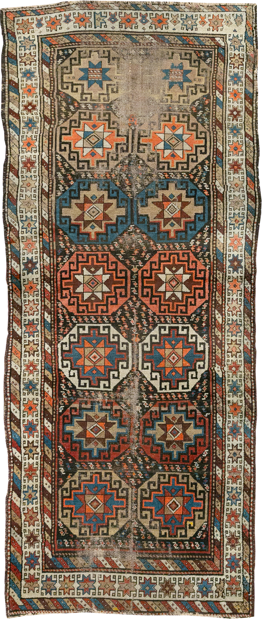 Antique Caucasian Kazak Runner, No.29117 - Galerie Shabab