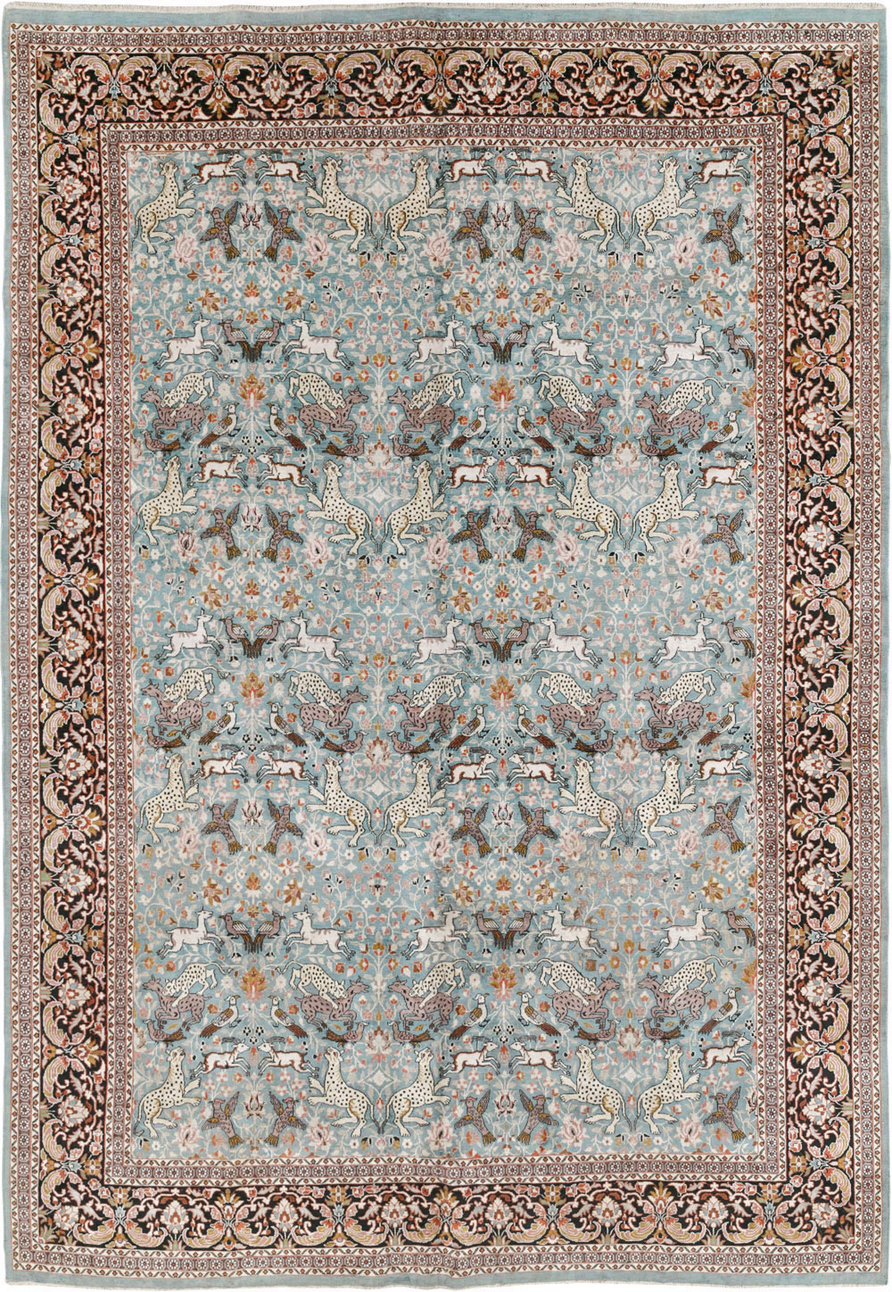Vintage Indian Kashmir Pictorial Room Size Carpet, No.29124 - Galerie Shabab
