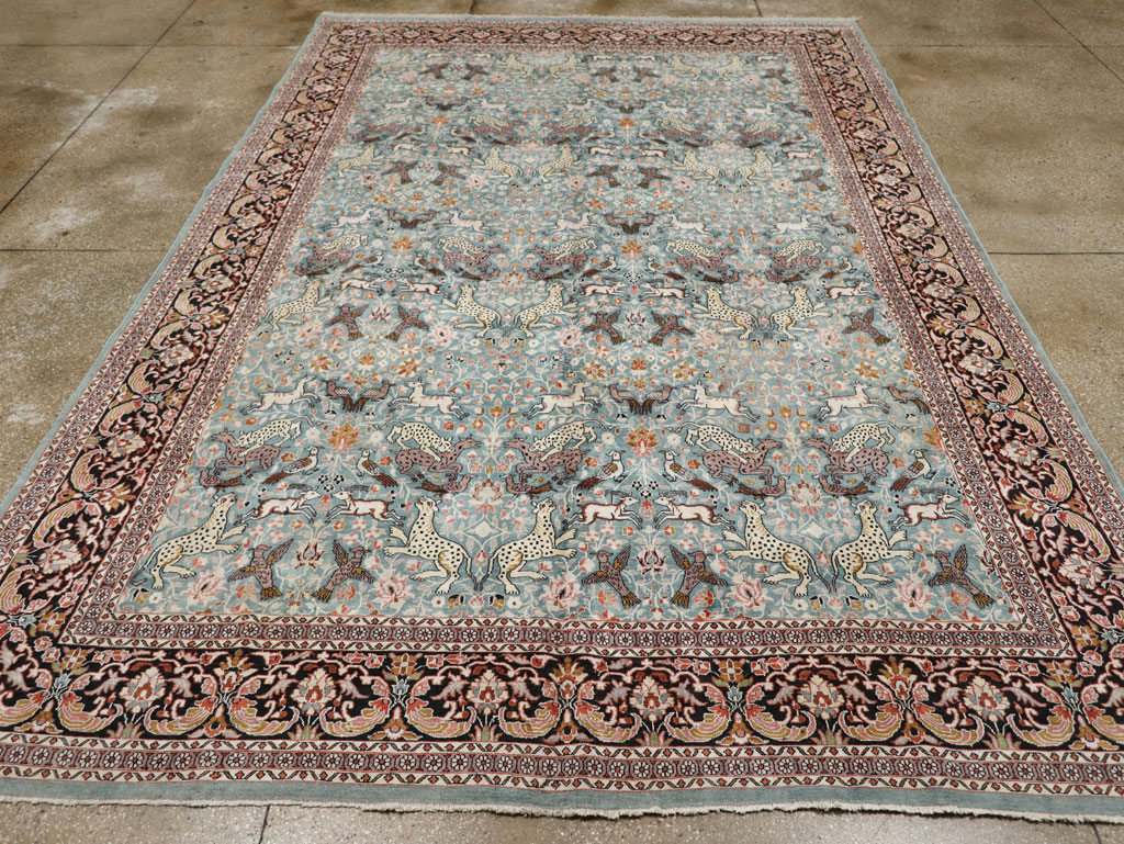 Vintage Indian Kashmir Pictorial Room Size Carpet, No.29124 - Galerie Shabab