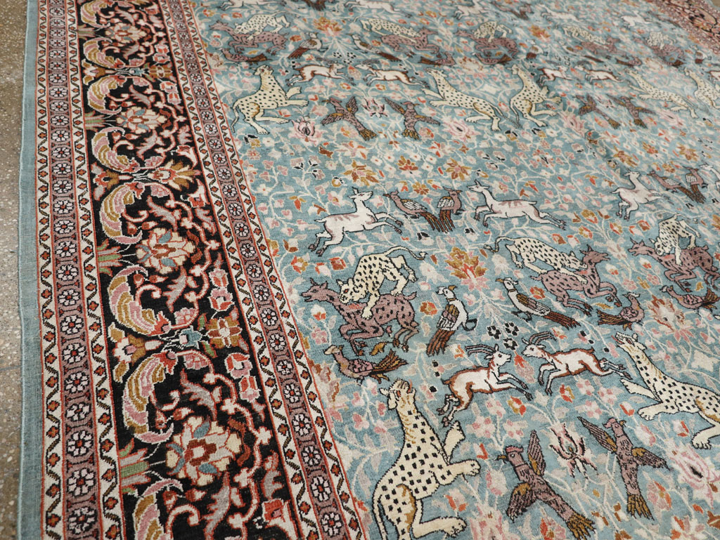 Vintage Indian Kashmir Pictorial Room Size Carpet, No.29124 - Galerie Shabab