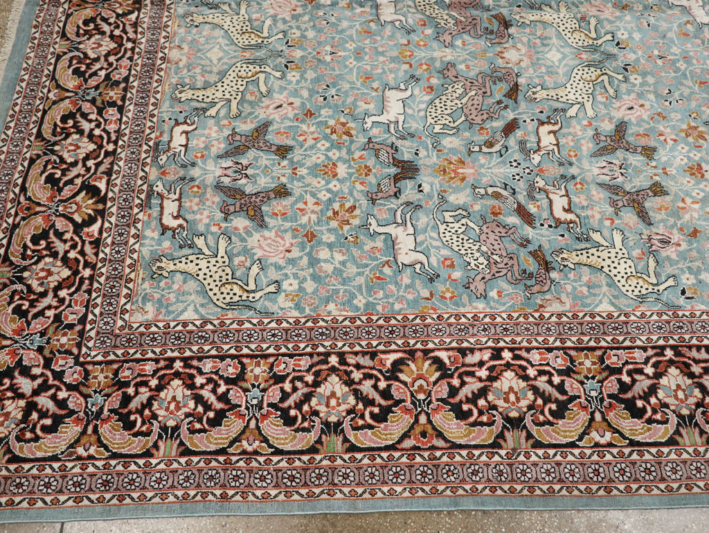 Vintage Indian Kashmir Pictorial Room Size Carpet, No.29124 - Galerie Shabab