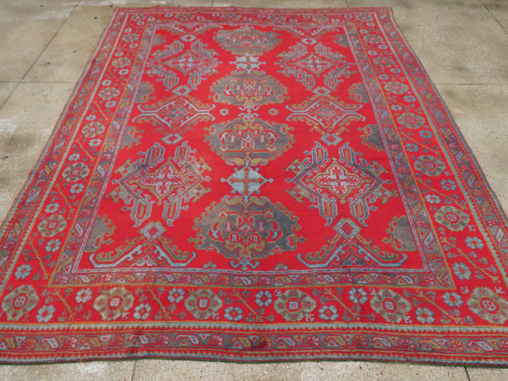 Antique Turkish Oushak Carpet Room Size Carpet, No.29128 - Galerie Shabab