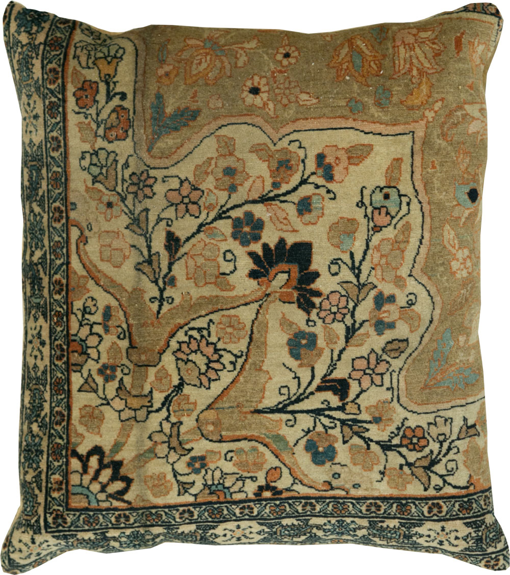 Antique Persian Tabriz Haji Jalili Pillow, No.29139 - Galerie Shabab