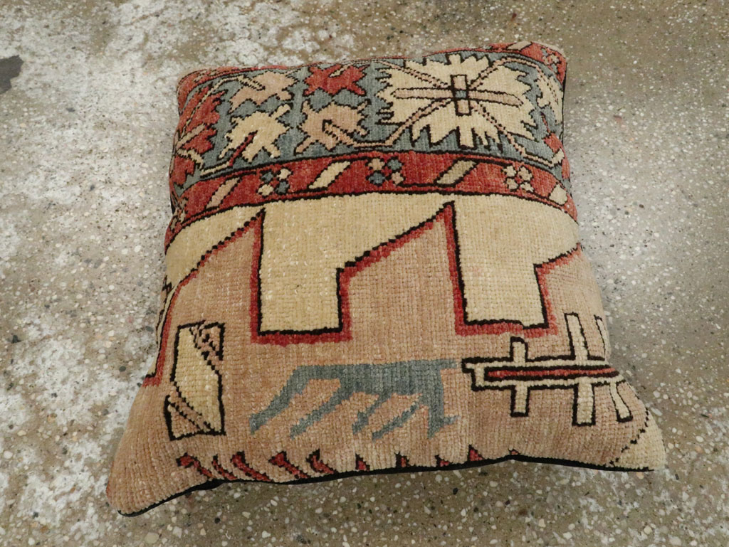 Antique Persian Serapi Square Pillow, No.29140 - Galerie Shabab