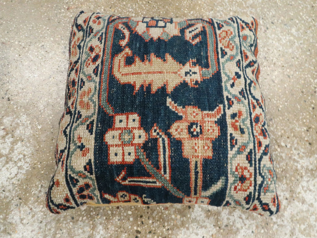Antique Persian Mahal Square Pillow, No.29144 - Galerie Shabab
