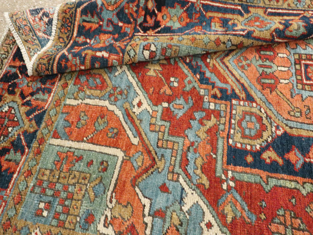 Antique Persian Heriz Square Accent Rug, No.29145 - Galerie Shabab