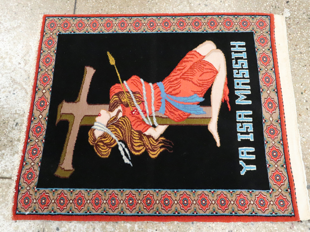 Vintage Persian Tabriz Pictorial Rug (Pair: 2 of 2), No.29147 - Galerie Shabab